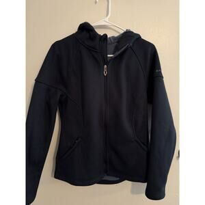 Spyder Full Zip Hoodie Womens Medium Black Waffle Fleece Jacket Outdoor￼